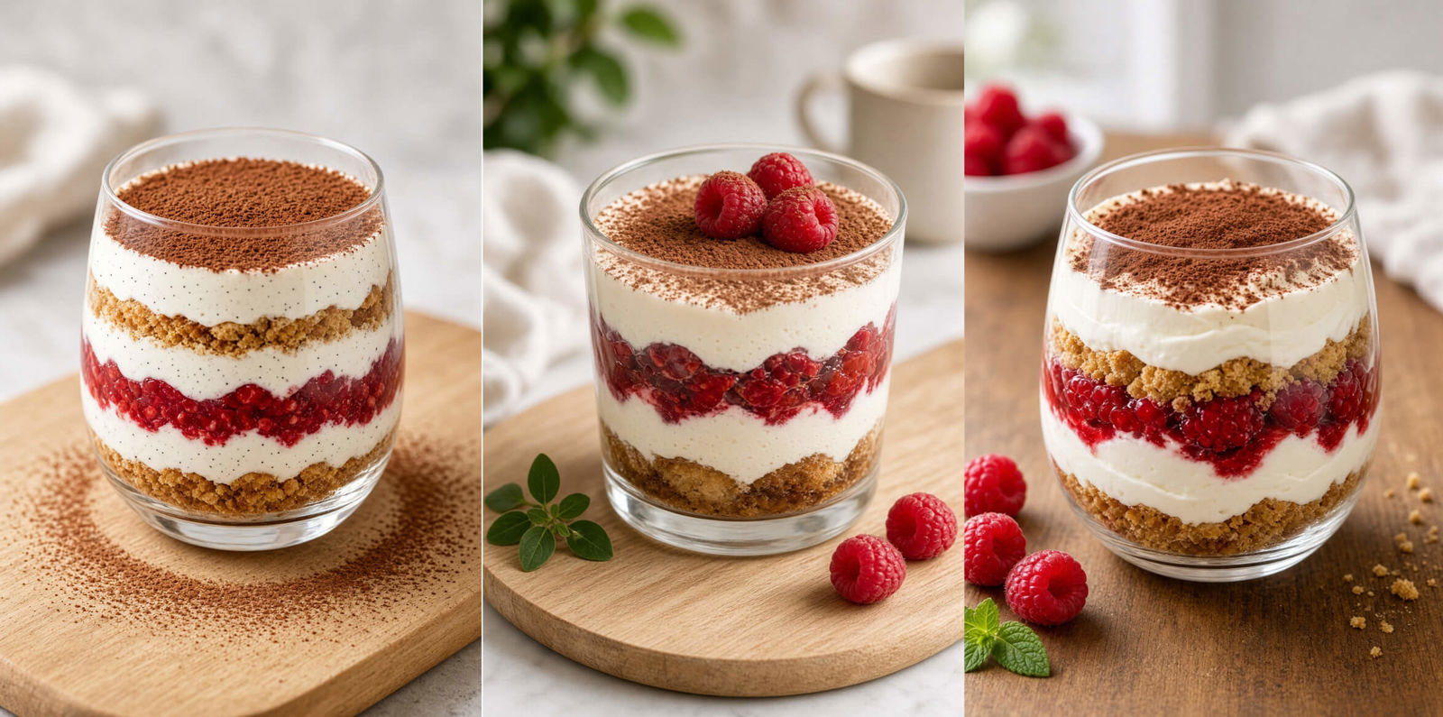 Malinové tiramisu do skleničky: jednoduchý recept s kávou