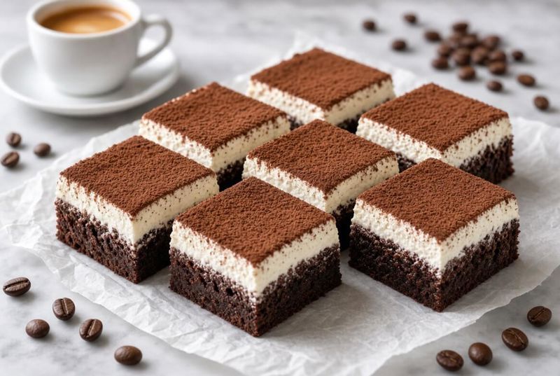 Tiramisu brownies: recept s pravou kávou a mascarpone