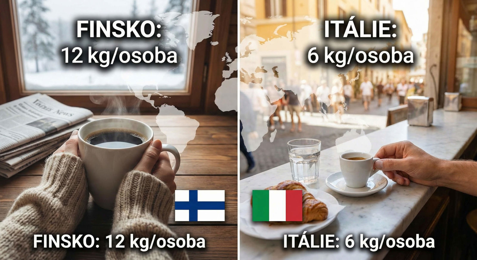 Kde se pije nejvíce kávy? 🌍☕ (Itálie to není!)