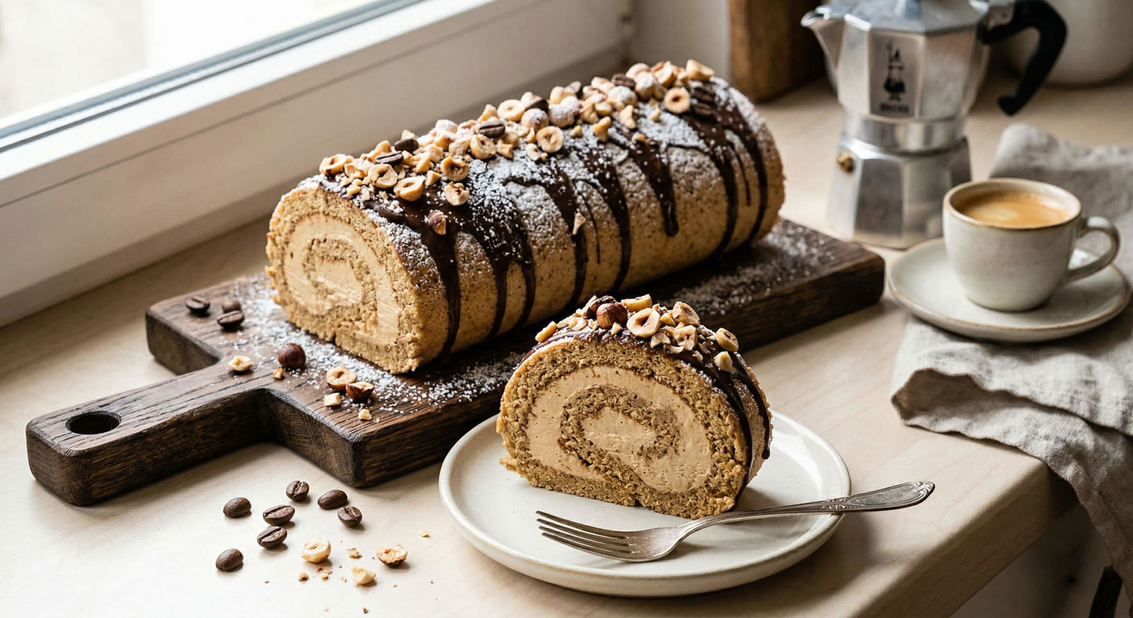 Božská kávová roláda s mascarpone a čokoládou