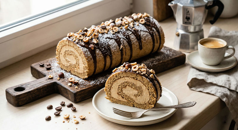 Božská kávová roláda s mascarpone a čokoládou