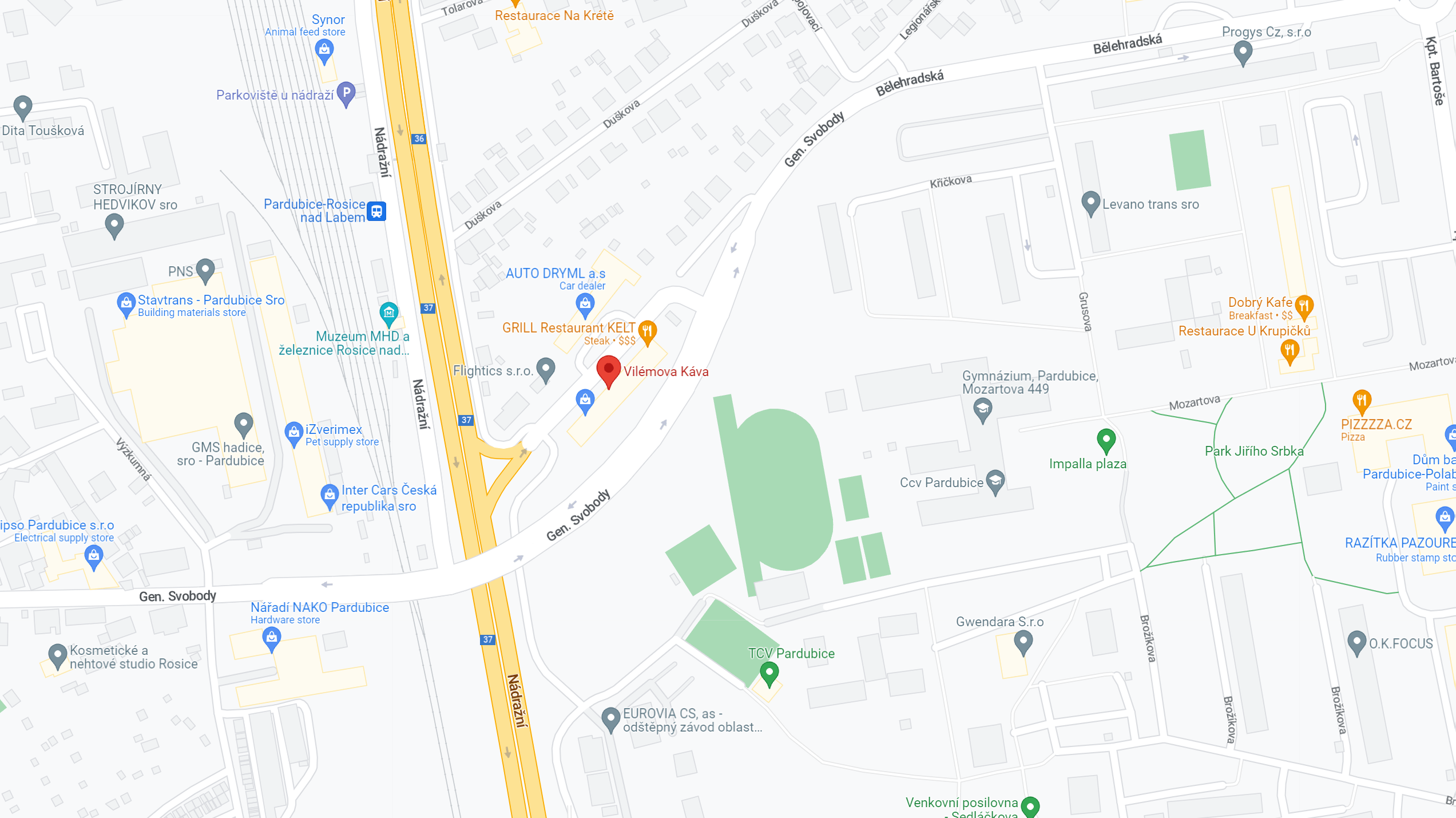 Mapa - vilémova káva